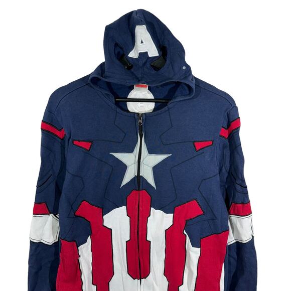Marvel Captain America All Over Print Full Zip Hooded Jacket - Picture 2 of 7